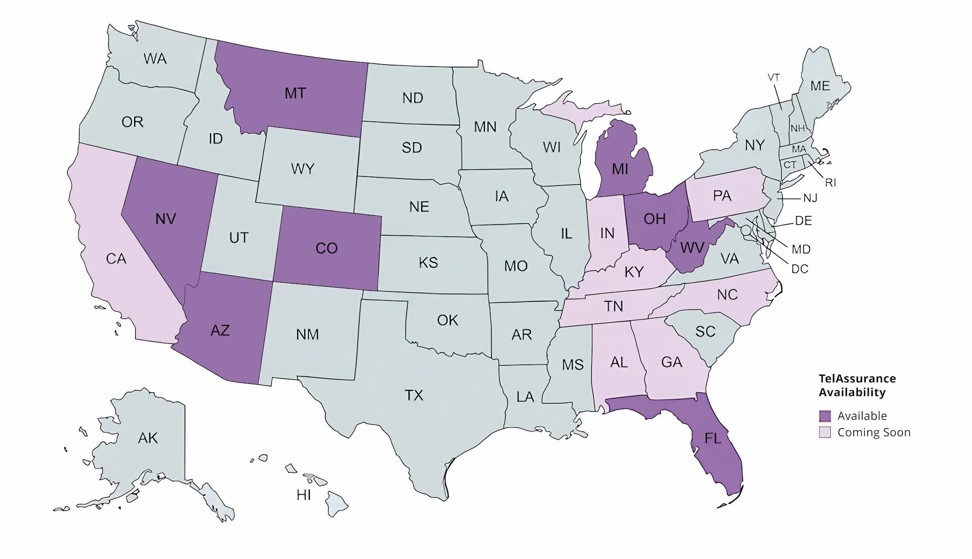 TelAssurance Availability Map